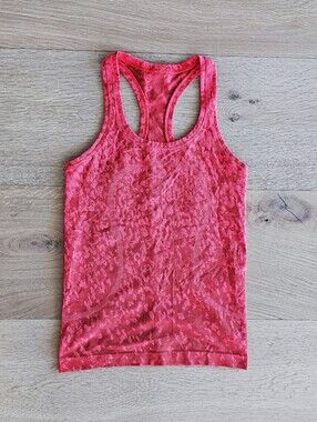 Lululemon Swiftly Tech 2.0 Racerbank Tank Camo Red Size 4